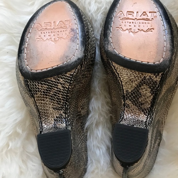 Ariat Women\'s Snakeskin Platform Sandals Mobwife Steampunk Mobwife Sz 6 EUC